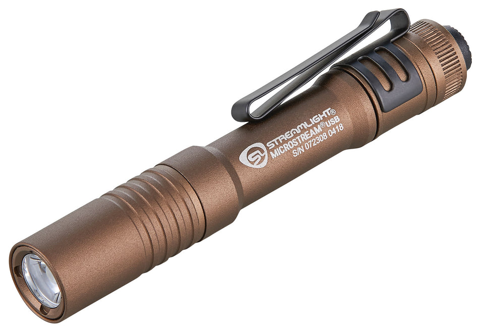 Streamlight MicroStream USB 250-Lumen Pocket Carry Light, Coyote, C4 LED Technology