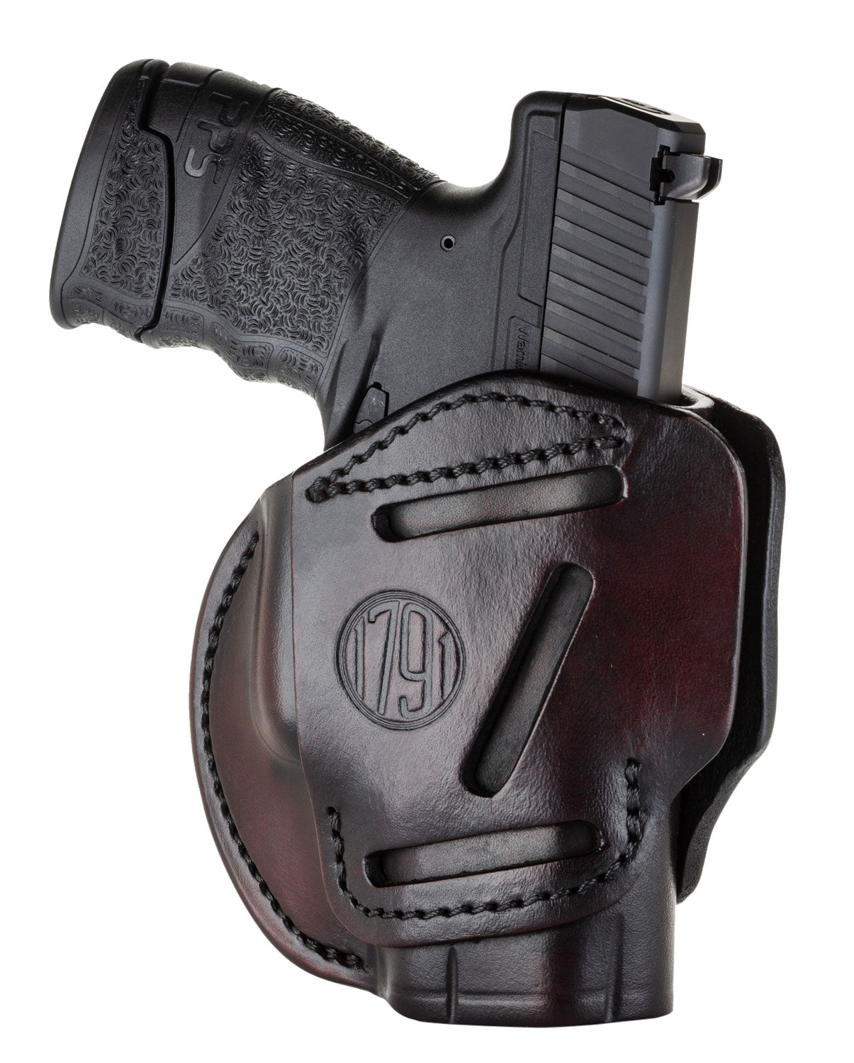 1791 Gunleather 3WH3 Size 03 Signature Brown Leather IWB OWB Belt Loop Holster Compatible with Glock 26 Ruger LC9 M&P Shield Ambidextrous