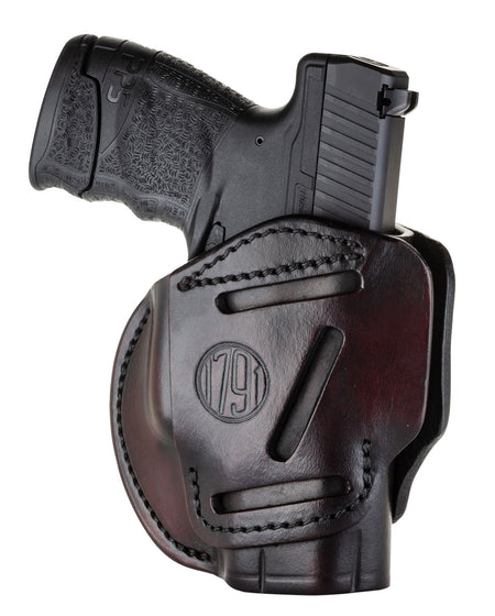 1791 Gunleather 3WH3 Size 03 Signature Brown Leather IWB OWB Belt Loop Holster Compatible with Glock 26 Ruger LC9 M&P Shield Ambidextrous