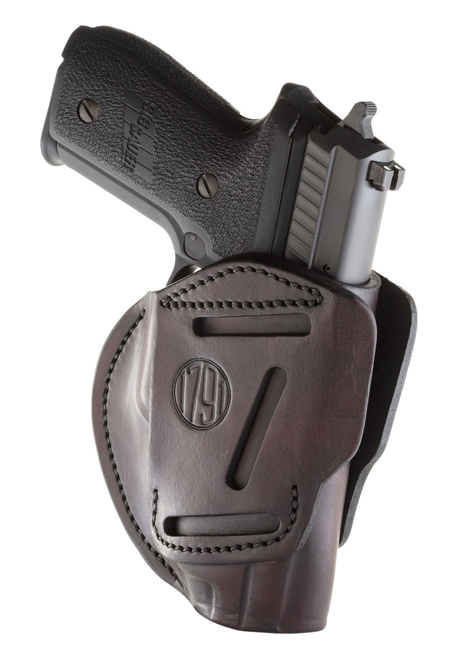 1791 Gunleather 3WH5 Size 05 Signature Brown Leather IWB OWB Belt Loop Holster Compatible with Glock 17 HK VP9 CZ 75 Ambidextrous