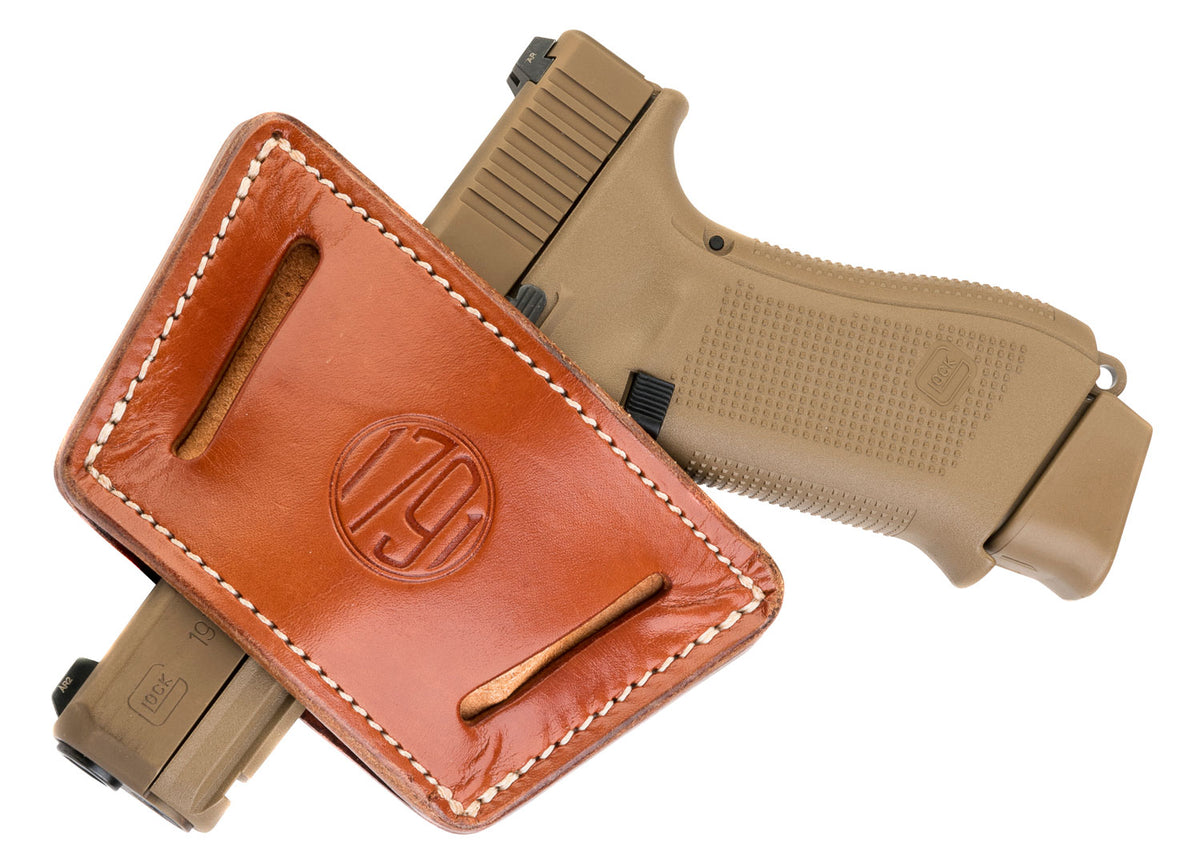 1791 Gunleather Universal IWB OWB Max Classic Brown Leather Belt Clip Holster, Ambidextrous, Fits Most Mid-Large Frame Autos with Lights & Lasers