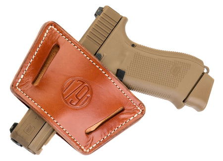 1791 Gunleather Universal IWB OWB Max Classic Brown Leather Belt Clip Holster, Ambidextrous, Fits Most Mid-Large Frame Autos with Lights & Lasers