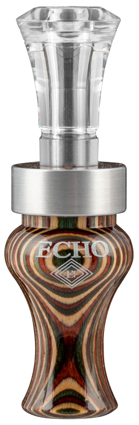 Echo Calls 77754 Poly Timber Double Reed Duck Call Multi-Color DiamondWood Barrel
