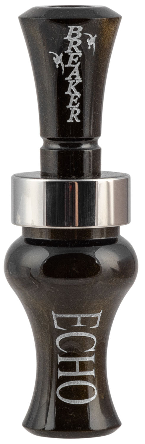 Echo Calls Breaker Single Reed Mallard Call, Black Gold Pearl Acrylic Barrel