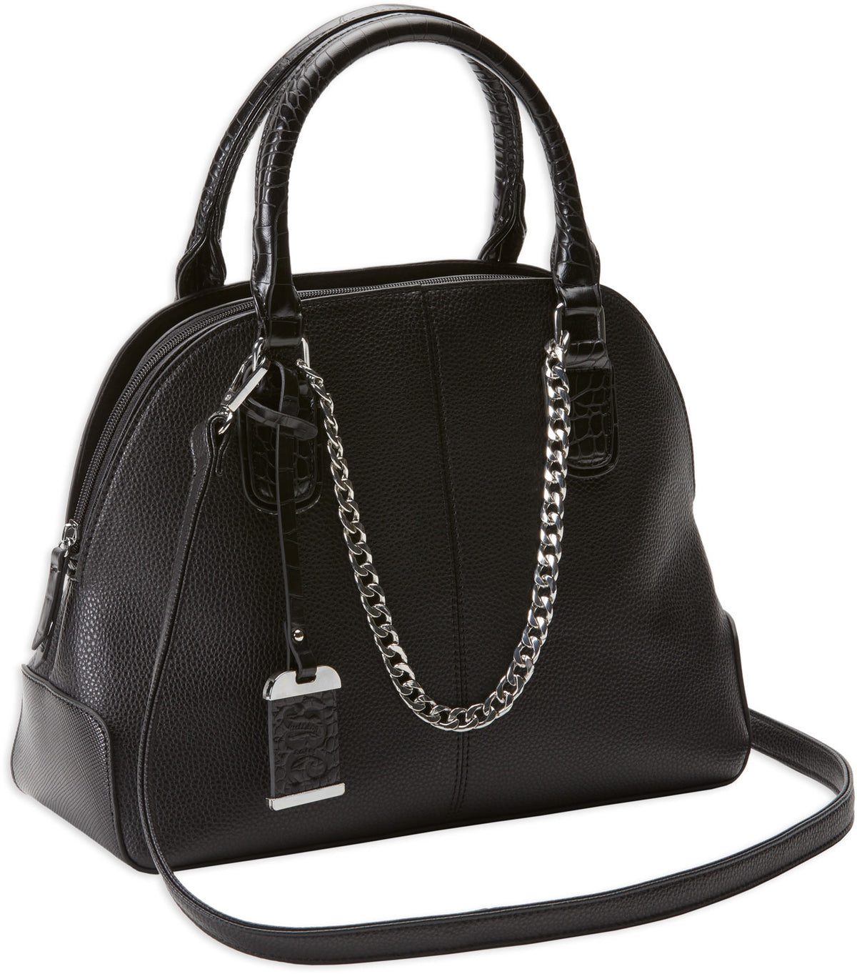 Bulldog BDP021 Leather Satchel Carry Purse with Matching Holster Black for Small Pistols and Revolvers