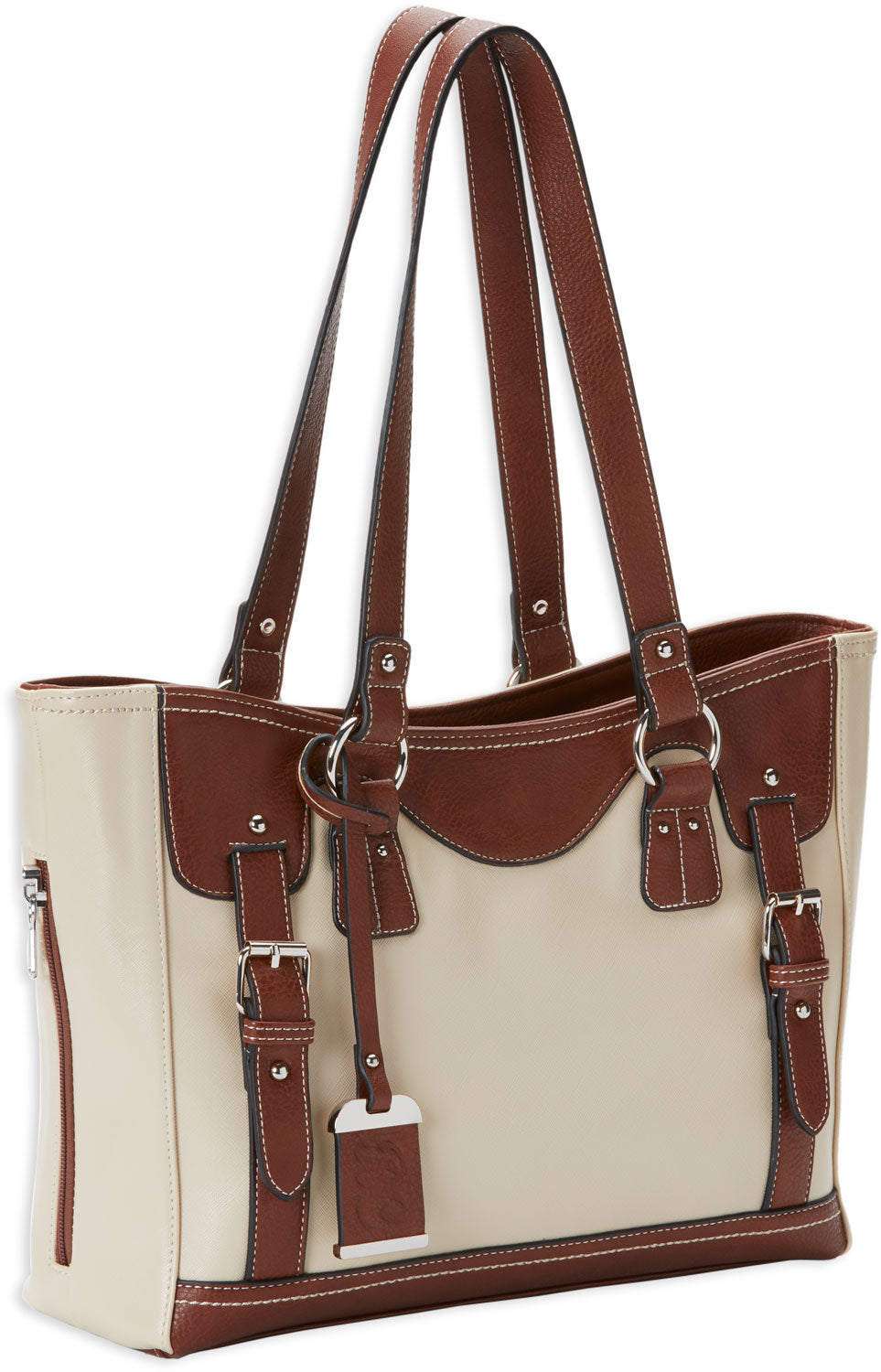 Bulldog BDP052 Tote Purse with Color-Matched Holster Sand Stone Leather for Small Autos and Revolvers