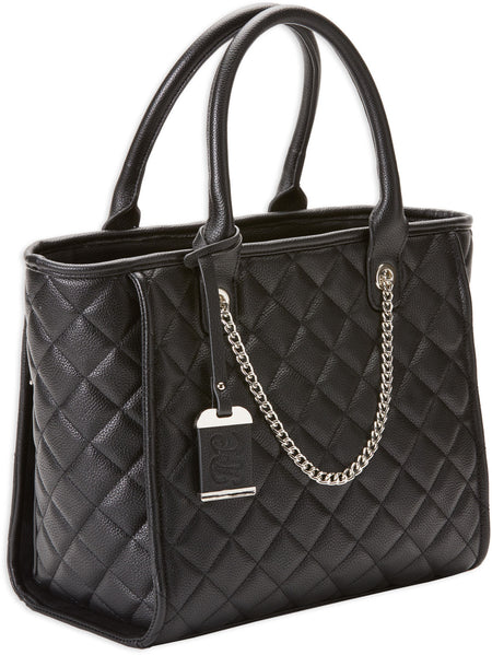 Bulldog BDP058 Nylon Quilted Tote Purse with Color-Matched Holster Black for Small Autos and Revolvers