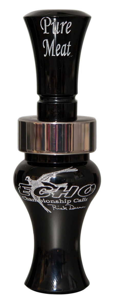 Echo Calls Pure Meat Double Reed Open Call Mallard Black Acrylic Duck Call