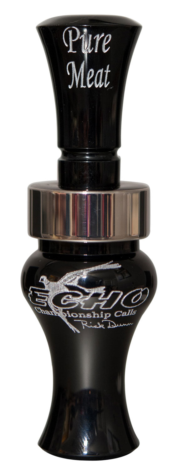 Echo Calls Pure Meat Double Reed Open Call Mallard Black Acrylic Duck Call
