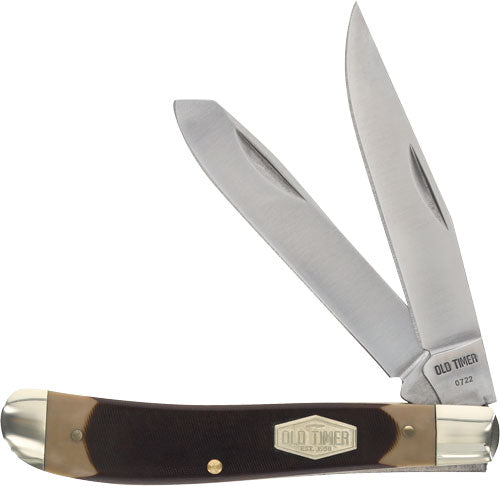Old Timer 2-Blade Gunstock Trapper 3.1" Stainless Pocket Knife Delrin Handle