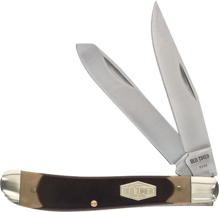 Old Timer 2-Blade Gunstock Trapper 3.1" Stainless Pocket Knife Delrin Handle