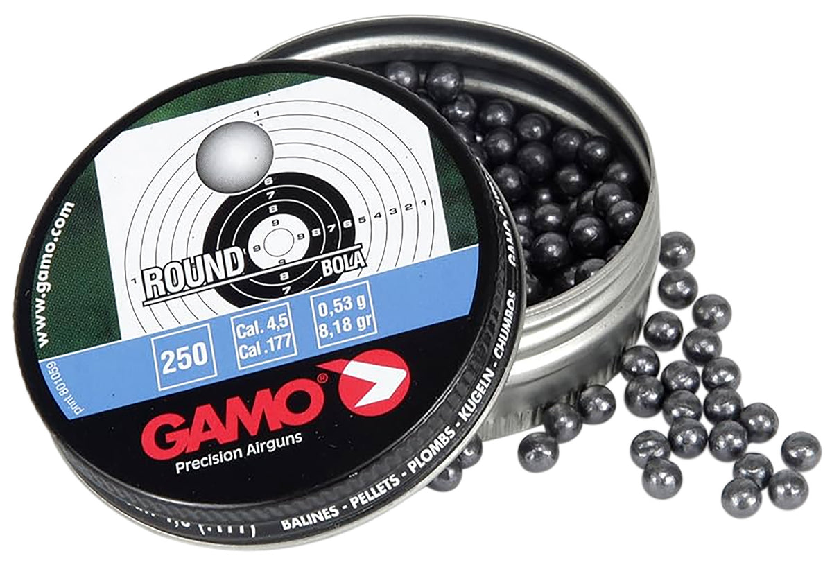 Gamo 632032454 .177 Lead Roundball Airgun Pellet 250-Count Tin