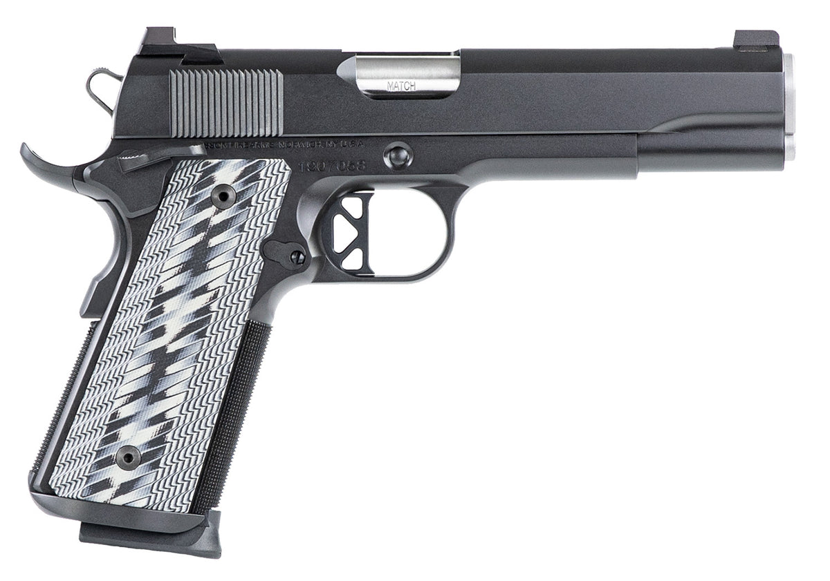Dan Wesson 01823 Valor 45 ACP 8+1 5" Stainless Steel Barrel, Black Duty Serrated Stainless Steel Slide & Frame w/Picatinny Rail & Beavertail, Gray G10 Grip, Ambidextrous