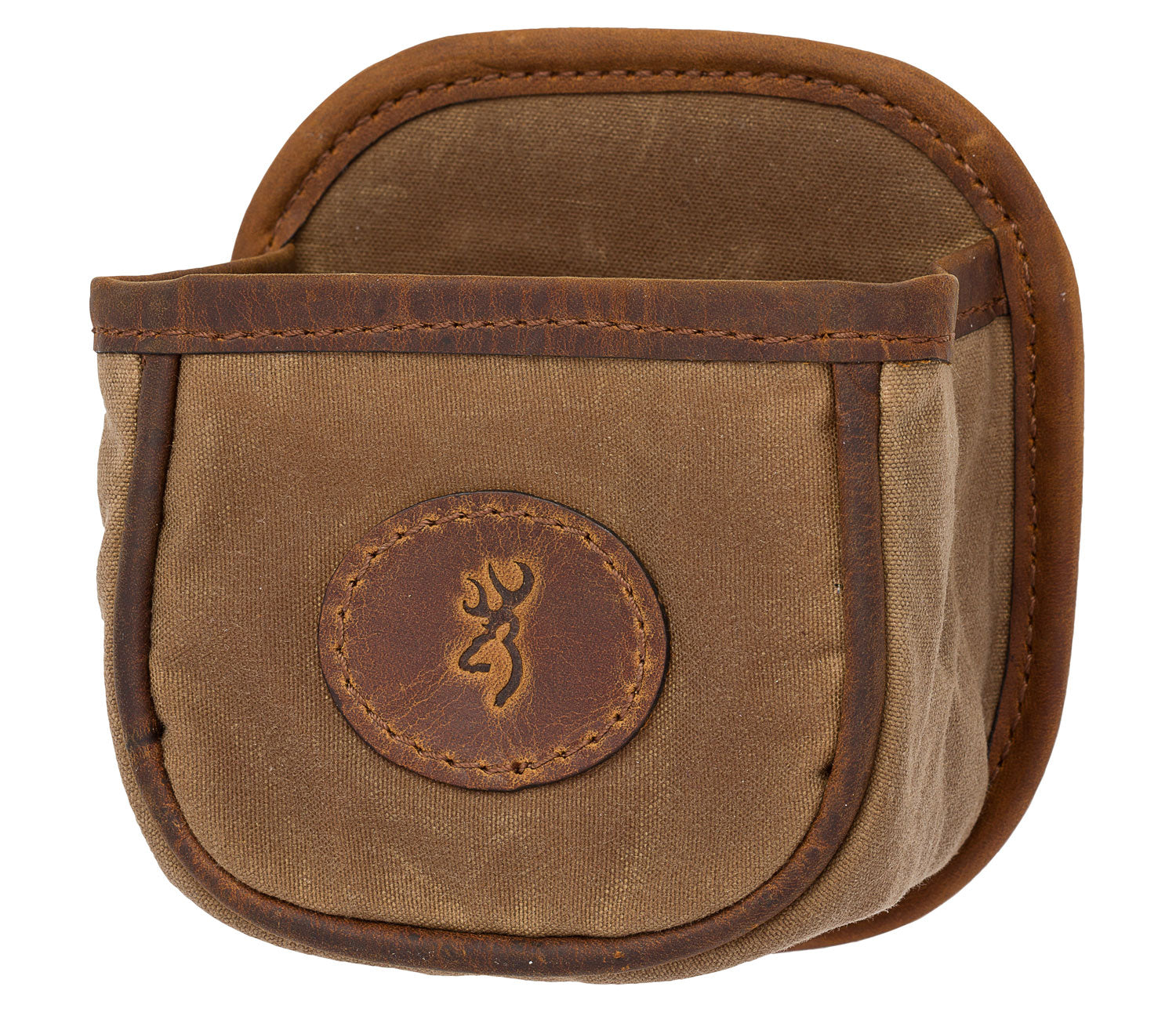 Browning Santa Fe Shotshell Box Carrier Tan Canvas Leather with Belt Clip
