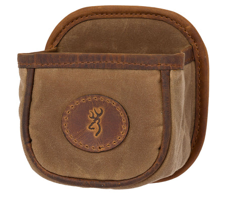 Browning Santa Fe Shotshell Box Carrier Tan Canvas Leather with Belt Clip