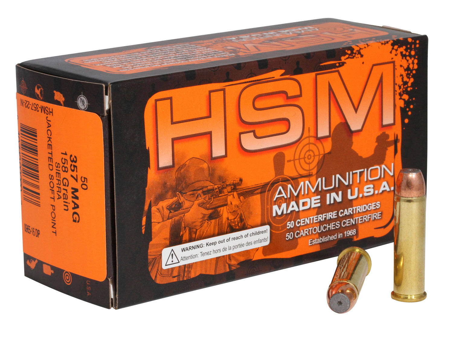 HSM Pro Pistol Jacketed Soft Point 158 Grain .357 Magnum