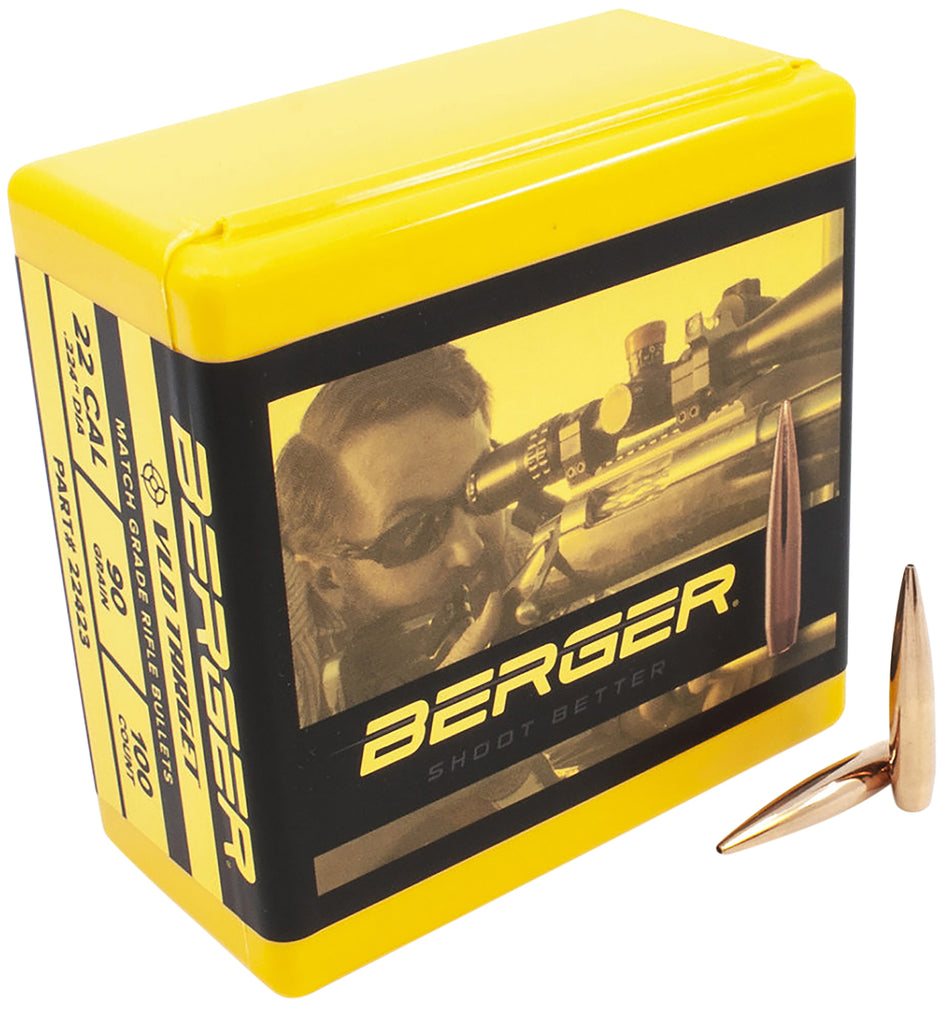 Berger VLD Target Match Grade 22 Cal 90gr Reloading Bullets 100/Box