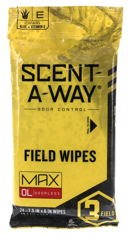 Scent-A-Way Max Odorless Hunting Field Wipes with Aloe 24 Pack
