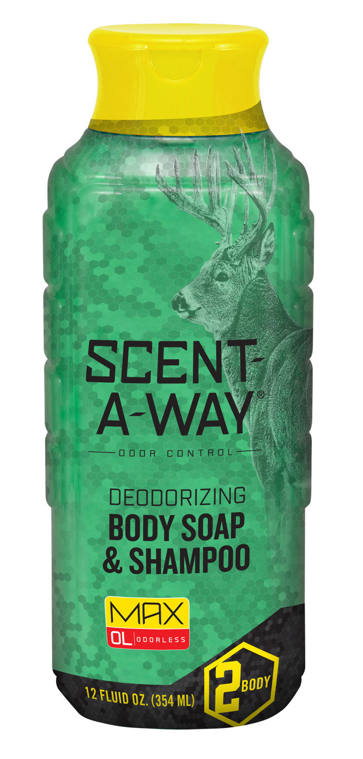 Scent-A-Way Max Green Soap Odorless Hunting Body Wash Shampoo 12 oz