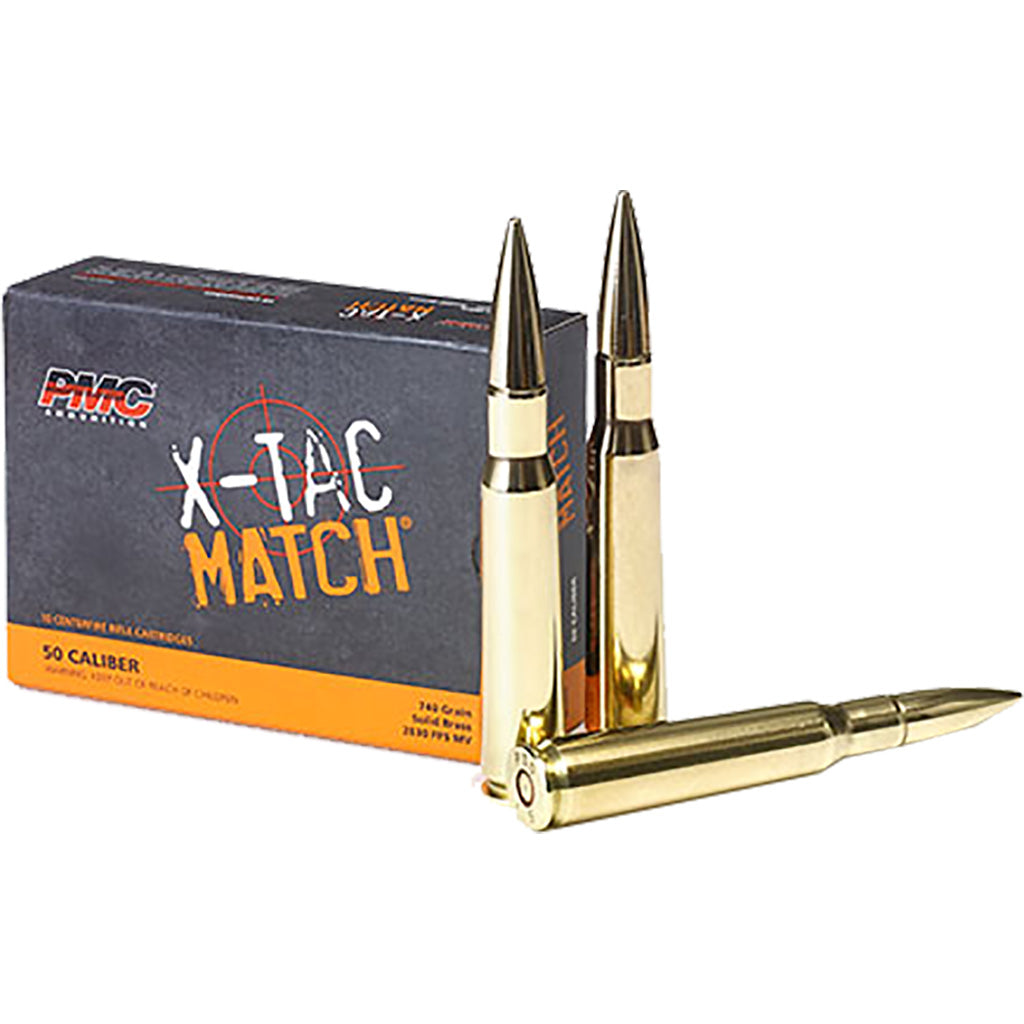 PMC X-Tac Match Solid Brass 740 Grain .50 BMG 2830 fps