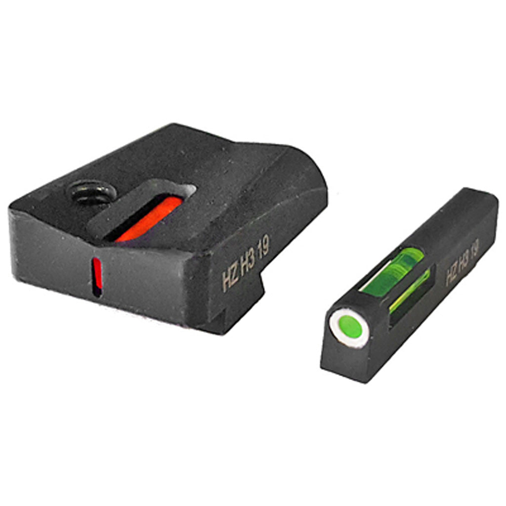 HIVIZ LiteWave H3 Tritium Iron Sight Green/Orange Litepipes White Ring Glock 20/21