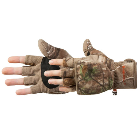 Manzella Bowhunter XL Convertible Fleece Glove Mitten Realtree Edge
