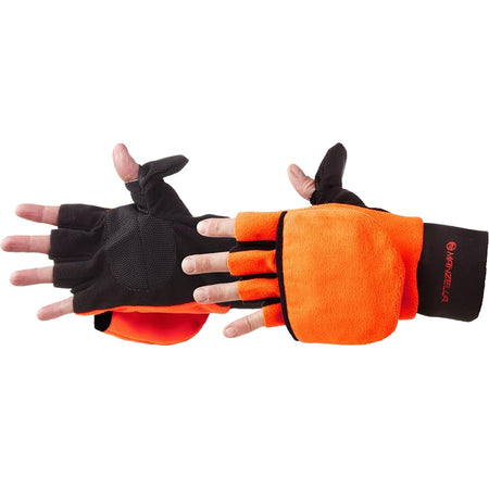 Manzella Large Blaze Orange Convertible Hunting Glove and Mitten