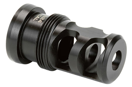 Griffin Armament TMPB65MM5824 Paladin Taper Mount 2-Port Brake 6.5mm 5/8"-24 tpi 1.88" OAL Black Melonite