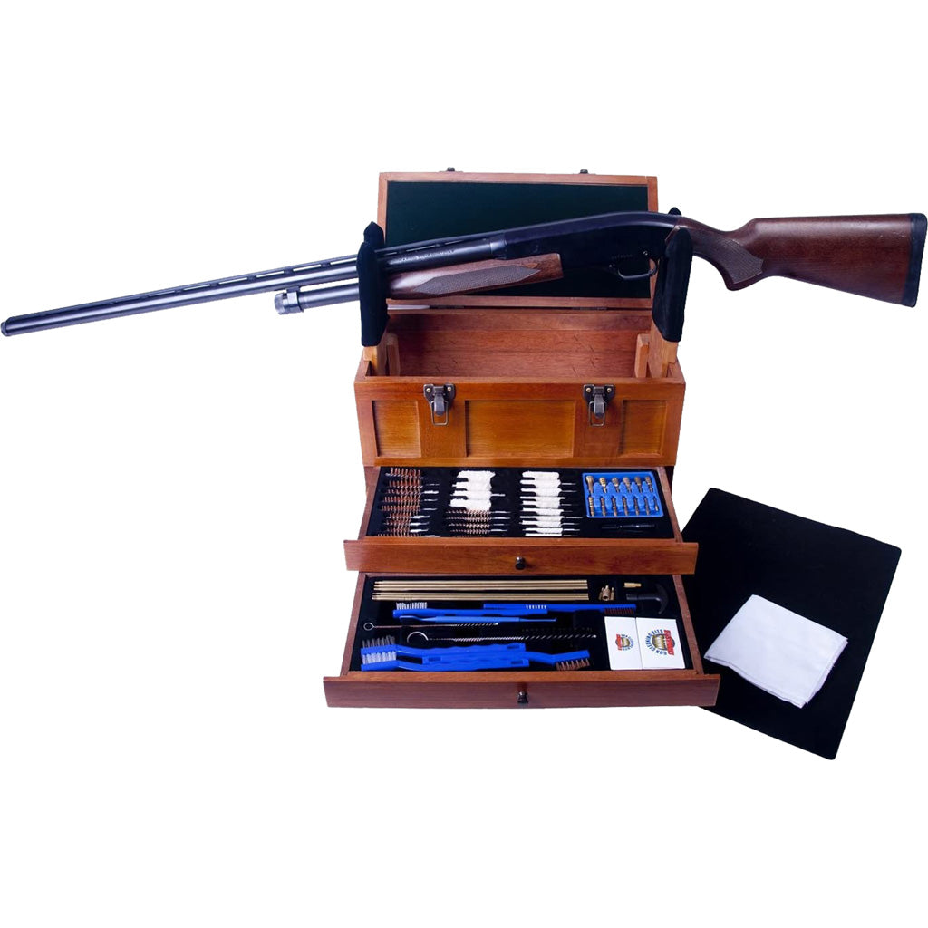 Gunmaster Wooden Toolbox 63 pc. Universal Firearm Cleaning Kit