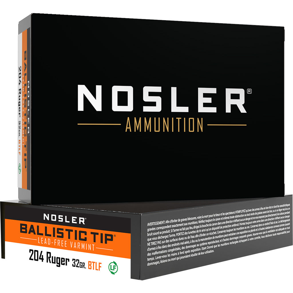 Nosler Varmint Ballistic Tip .204 Ruger 32 grain Lead Free Ballistic Tip ammunition