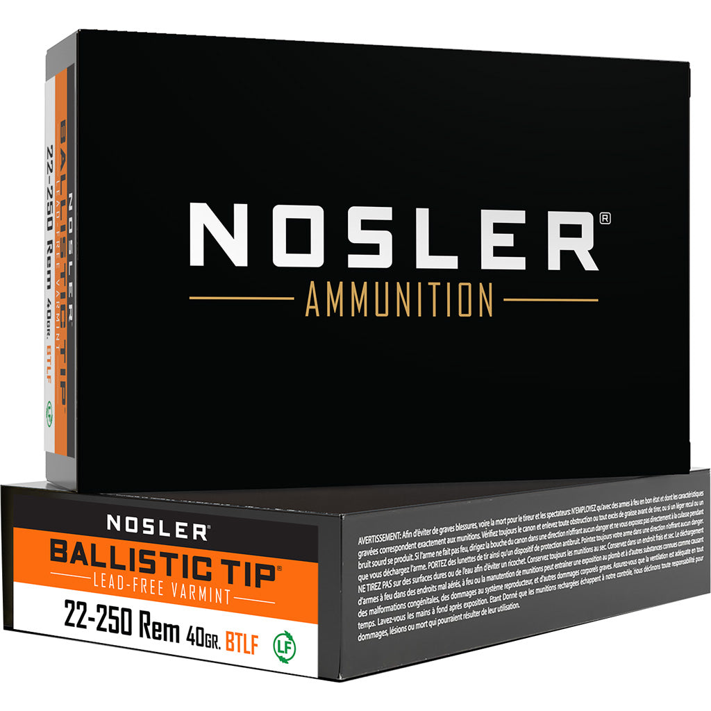Nosler Varmint Ballistic Tip .22-250 Remington 40 grain Lead Free Ballistic Tip ammunition