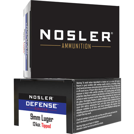 Nosler Defense Bonded Performance Tipped 124 Grain 9mm Luger/Parabellum 1200 fps