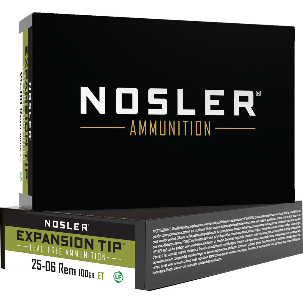 Nosler Expansion Tip E-Tip Lead-Free 100 Grain .25-06 Remington 3200 fps