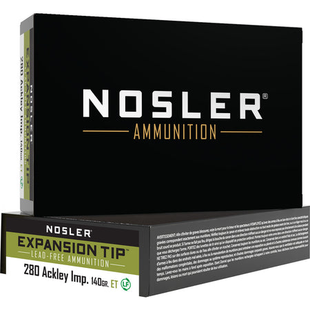 Nosler Expansion Tip E-Tip Lead-Free 140 Grain .280 Ackley 3200 fps