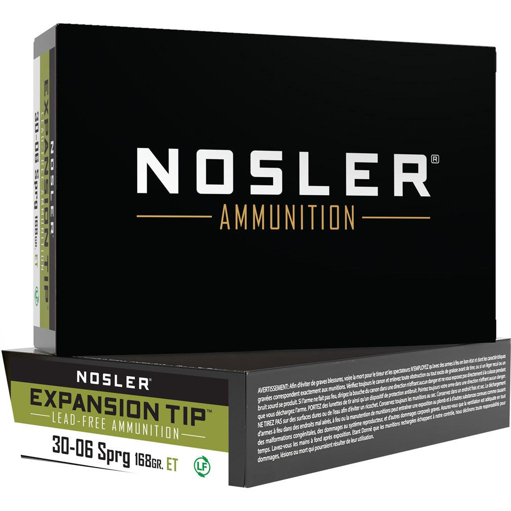 Nosler Expansion Tip E-Tip Lead-Free 168 Grain .30-06 Springfield 2800 fps