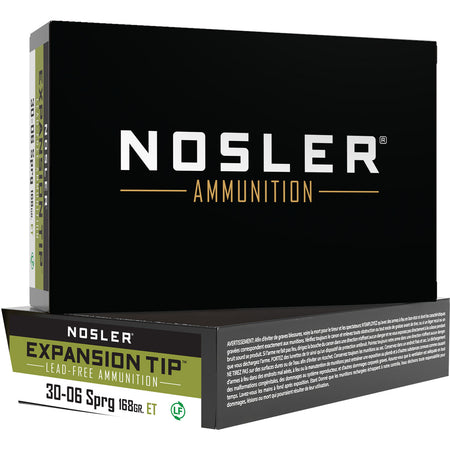 Nosler Expansion Tip E-Tip Lead-Free 168 Grain .30-06 Springfield 2800 fps