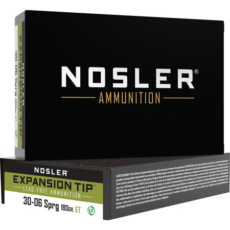 Nosler Expansion Tip E-Tip Lead-Free 180 Grain .30-06 Springfield 2750 fps