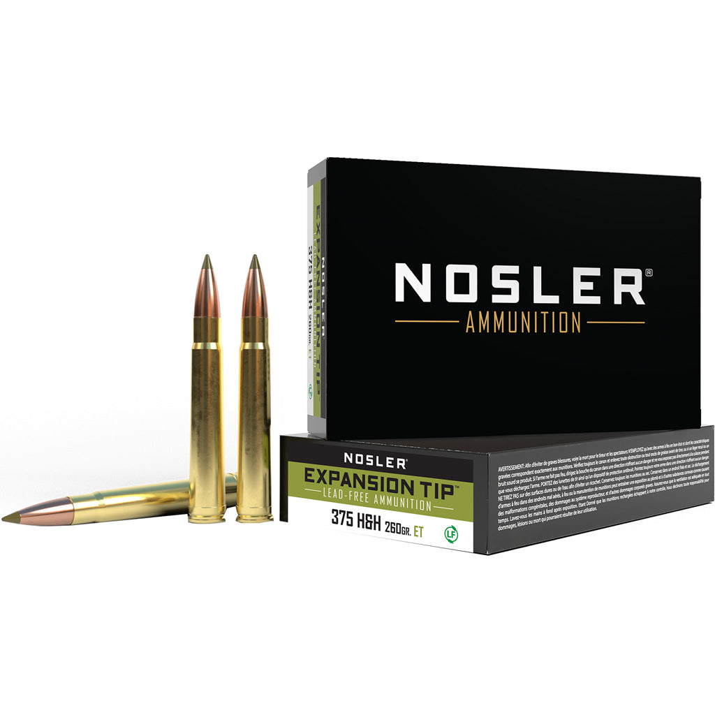 Nosler Expansion Tip E-Tip Boat Tail 260 Grain .375 H&H Mag 2700 fps