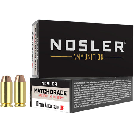 Nosler Assured Stopping Power Jacketed Hollow Point 180 Grain 10mm Auto 1150 fps