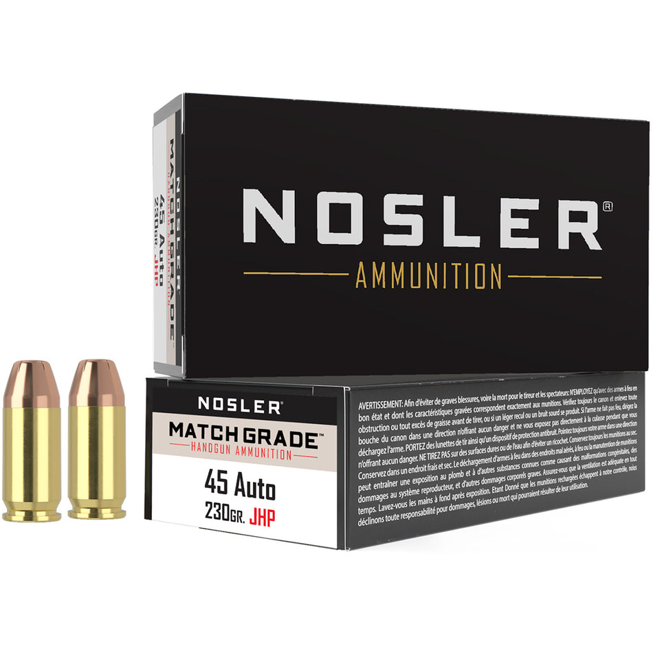 Nosler Assured Stopping Power Jacketed Hollow Point 230 Grain .45 ACP/Auto 850 fps