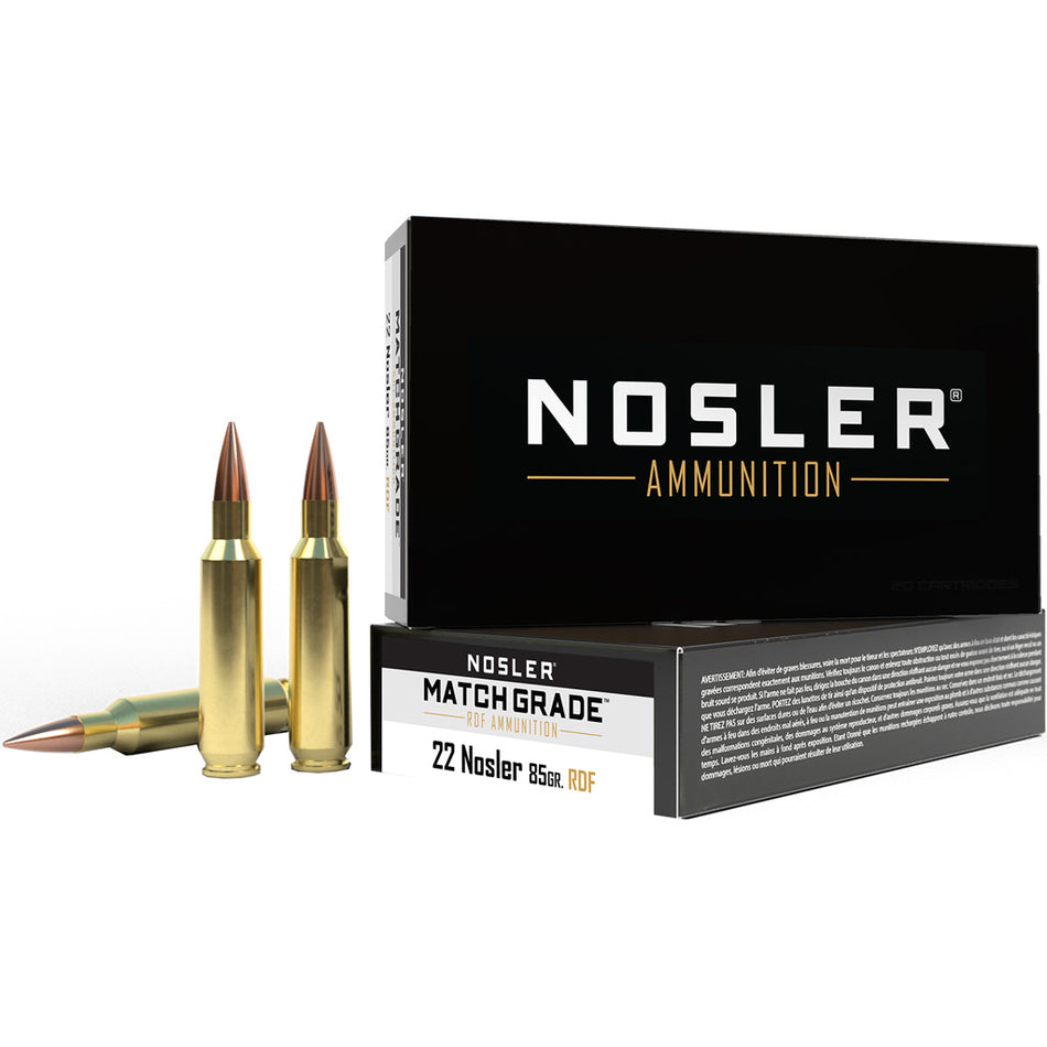 Nosler Match Grade RDF Hollow Point Boat Tail 85 Grain .22 Nosler 2750 fps