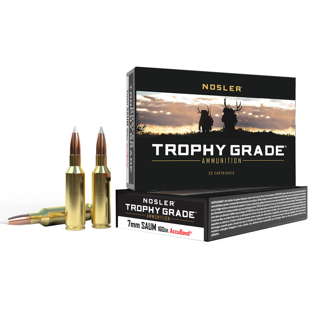 Nosler Trophy Grade Short Action 7mm RUM 160 grain Nosler Spitzer Partition ammunition