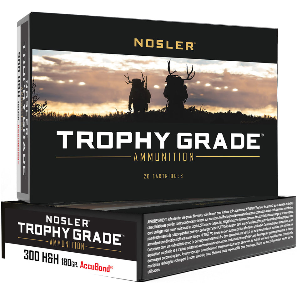 Nosler Trophy Grade .300 H&H Mag 180 grain Nosler AccuBond ammunition