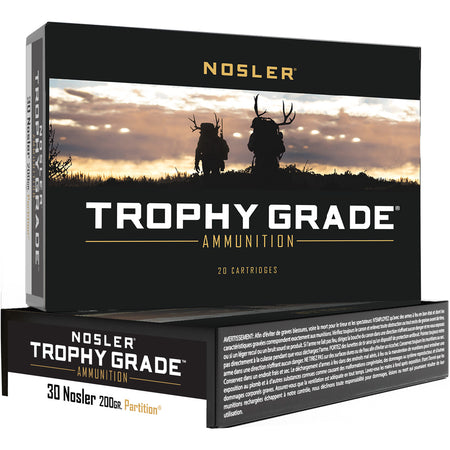 Nosler Trophy Grade .30 Nosler 200 grain Partition Soft Point ammunition