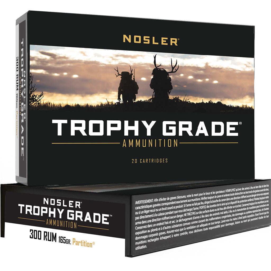 Nosler Trophy Grade Nosler Spitzer Partition 165 Grain .300 RUM 3350 fps