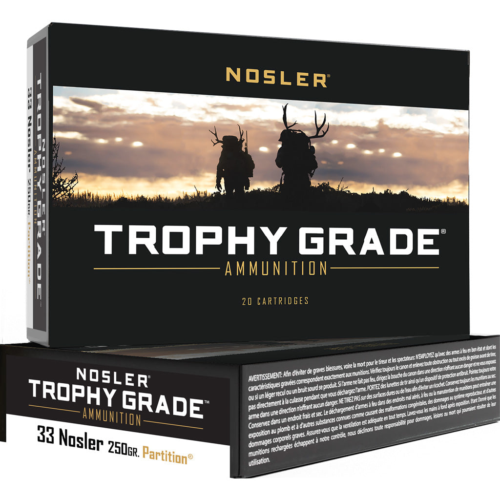 Nosler Trophy Grade .33 Nosler 250 grain Nosler Spitzer Partition ammunition