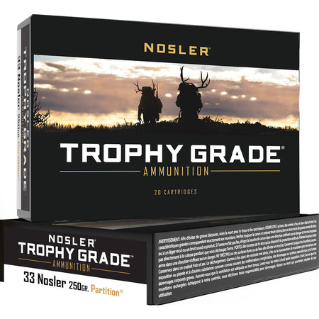 Nosler Trophy Grade .33 Nosler 250 grain Nosler Spitzer Partition ammunition