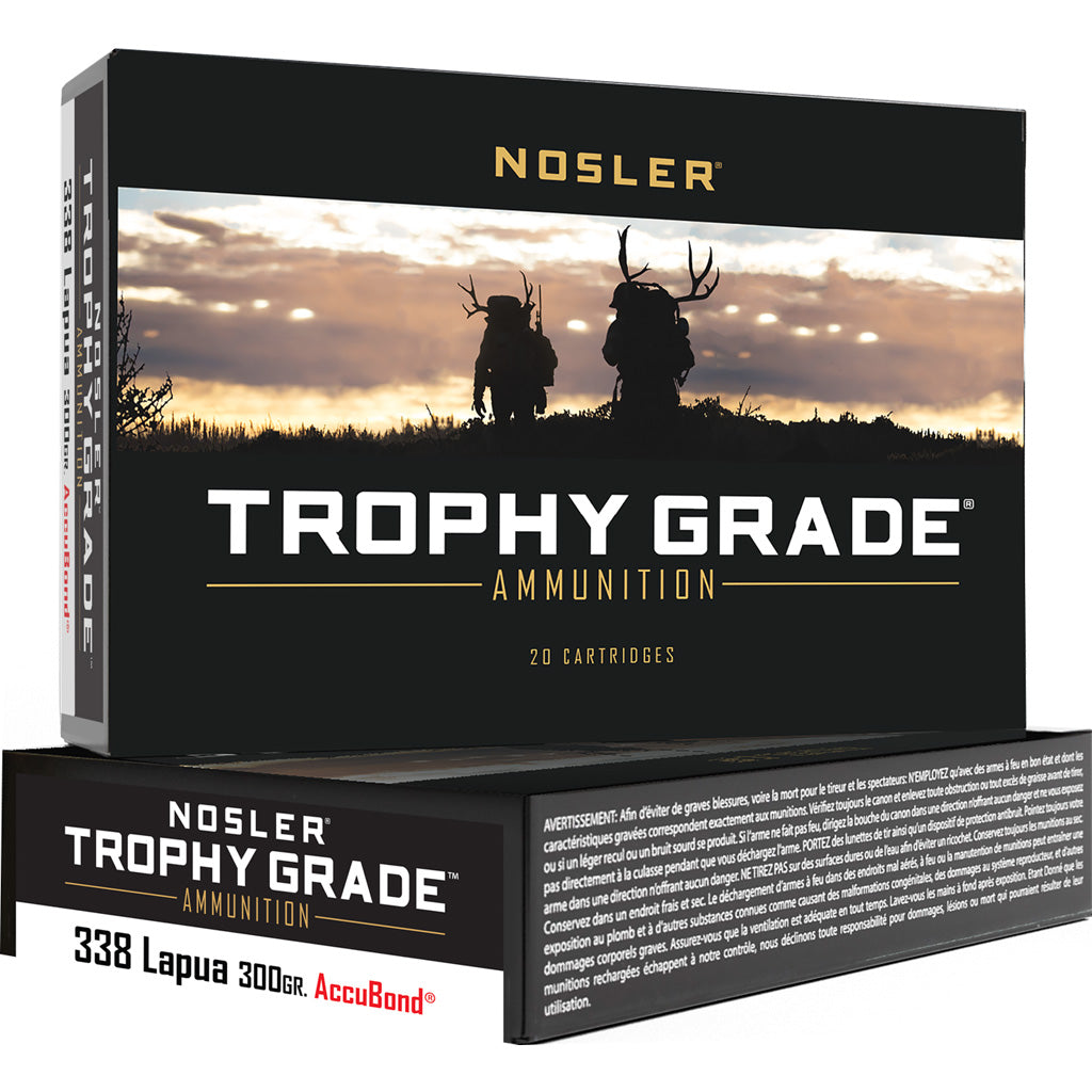 Nosler Trophy Grade .338 Lapua Magnum 300 grain Nosler AccuBond ammunition