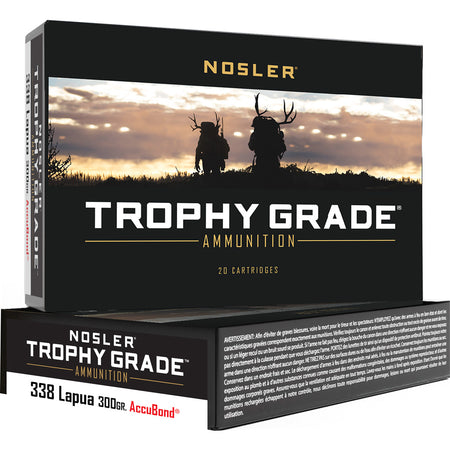 Nosler Trophy Grade .338 Lapua Magnum 300 grain Nosler AccuBond ammunition