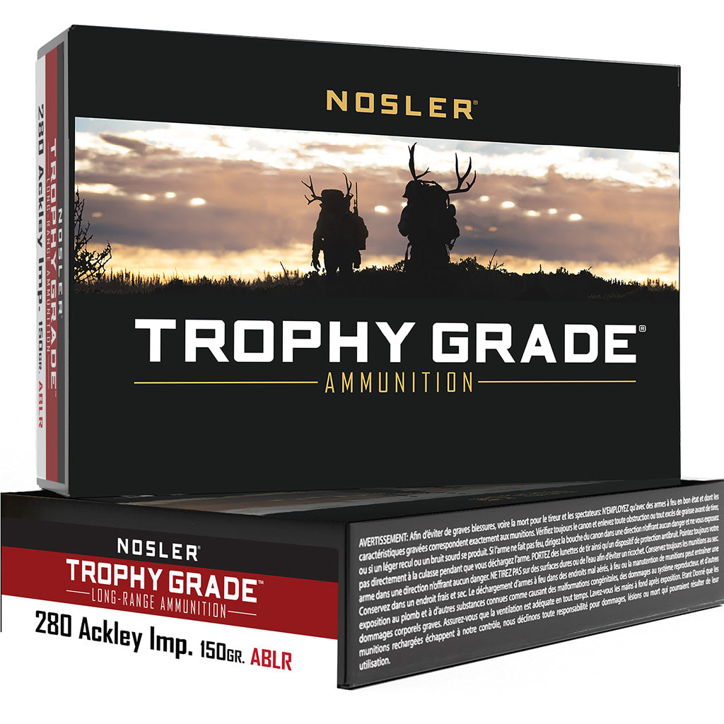 Nosler Trophy Grade Nosler Spitzer AccuBond Long Range 150 Grain .280 Ackley 2930 fps